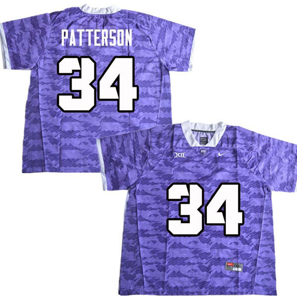 Men #34 Blake Patterson TCU Horned Frogs College Football Jerseys Sale-Purple